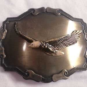 NRA Belt Buckle Brass Eagle